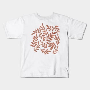 Autumn forest leaves in terracota Kids T-Shirt